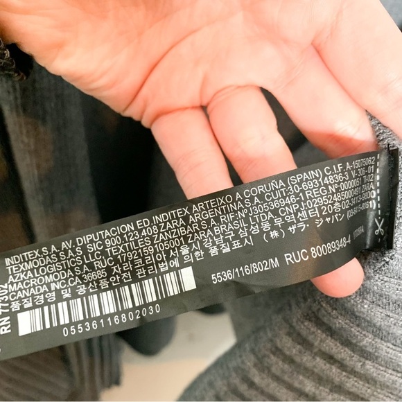 Zara Open Front Neutral‎ Gray Waterfall Knit Cardigan Sweater Medium M - Picture 10 of 10